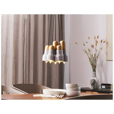 Lampada Da Soffitto A 5 Punti Luce In Colore Grigio-marrone Apure - Foto 28