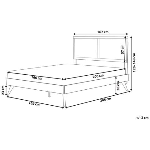 Letto A Doghe In Legno Marrone Scuro 160 X 200 Cm Istres - Foto 21