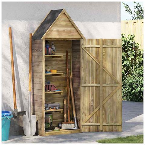 Capanno da Giardino con Porta 77x28x178 cm in Pino Impregnato - Foto 1