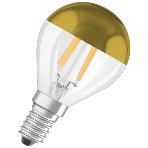 Lampadina Led Filamento Sferico Oro Chiaro Specchio - 4w Equivalente 37 E14 - Bianco Caldo - Foto 2