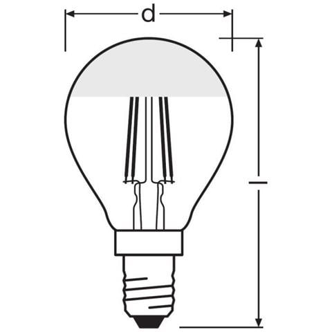Lampadina Led Filamento Sferico Oro Chiaro Specchio - 4w Equivalente 37 E14 - Bianco Caldo - Foto 1