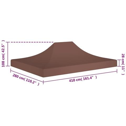 Tetto per Tendone per Feste 4x3 m Marrone 270 g / m² - Foto 2