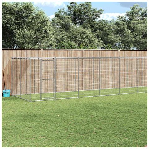 Gabbia Per Cani Da Esterno In Acciaio Zincato Con Tetto 26,62m - Foto 2