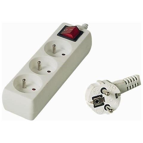 PP3K-02 prolunghe e multiple 2 m 3 presa (e) AC Bianco - Foto 1