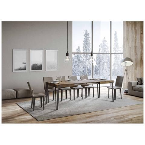 Tavolo Allungabile 90x130/234 Cm Rio Telaio Antracite - Noce - Foto 2