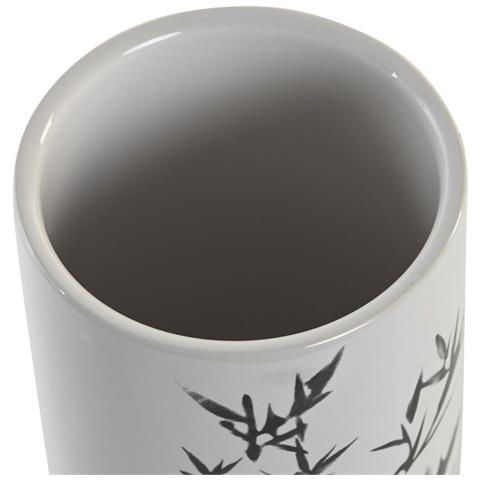 Portaspazzolini Da Denti 7,6 X 7,6 X 11 Cm Nero Legno D'albero Della Gomma Bianco Gres - Foto 2