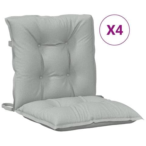 Cuscini Sedia Schiena Bassa 4 Pz Grigio Mélange 100x50x7 Cm - Foto 2