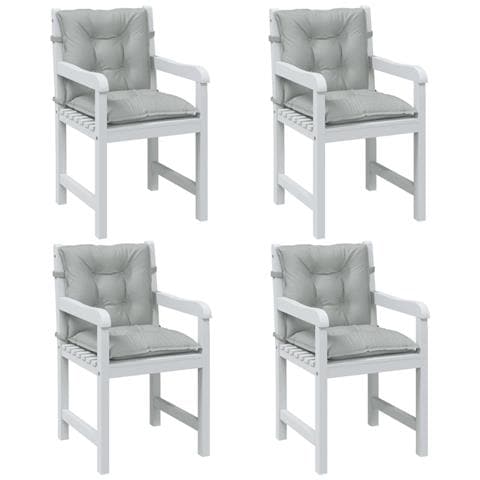 Cuscini Sedia Schiena Bassa 4 Pz Grigio Mélange 100x50x7 Cm - Foto 1