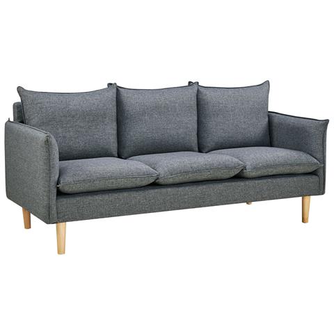 Divano 3 Da Interno In Tessuto E Legno Con Cuscini Removibili Spring Place - Foto 1