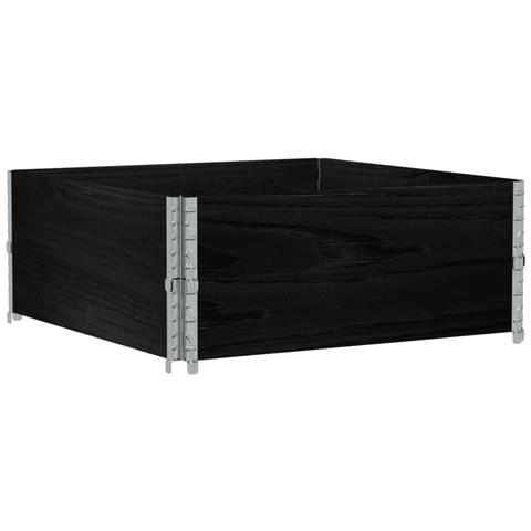 Fioriera Da Giardino Nera 100x100 Cm In Legno Massello Di Pino - Foto 2