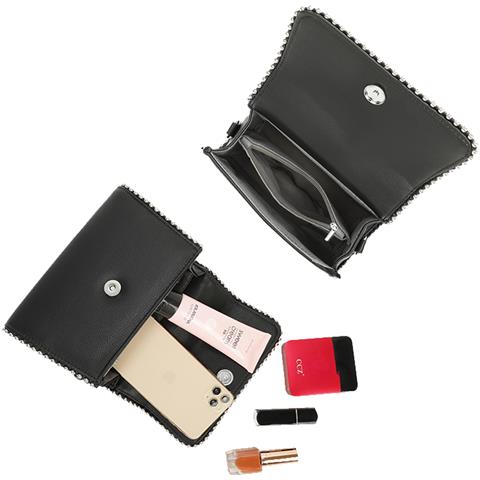 Borsa Elegancy Con Borchie Sul Bordo, Verde - Foto 2