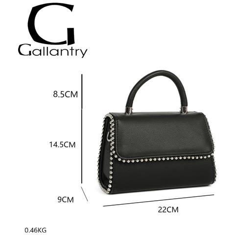 Borsa Elegancy Con Borchie Sul Bordo, Verde - Foto 4