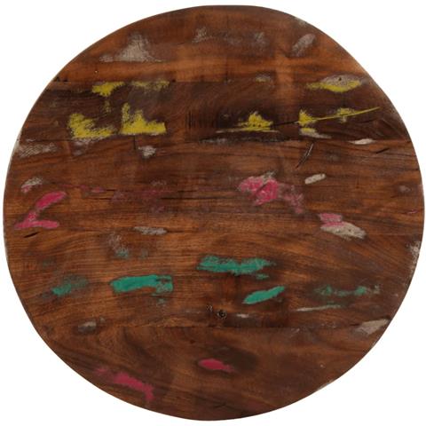 Piano Per Tavolo 60x1,5 Cm Rotondo Legno Massello Di Recupero - Foto 1