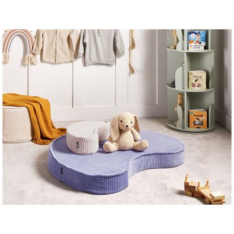 Pouf Nili Velluto Viola Chiaro 90/40 Cm 75/25 Cm 10 Cm - Foto 1