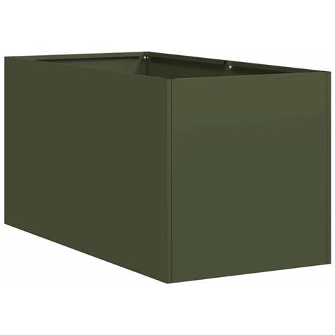 Fioriera Verde Oliva 40x80x40 Cm In Acciaio Laminato A Freddo - Foto 2