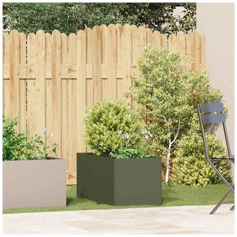 Fioriera Verde Oliva 40x80x40 Cm In Acciaio Laminato A Freddo - Foto 3