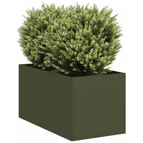 Fioriera Verde Oliva 40x80x40 Cm In Acciaio Laminato A Freddo - Foto 1