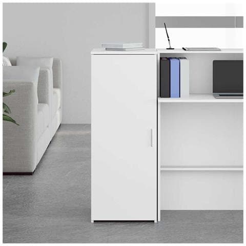 Mobile Portaoggetti Bianco 40x45x103,5 Cm In Legno Multistrato - Foto 3