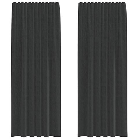 Tende In Voile Con Tasche Per Aste 2 Pz Nero - Foto 1