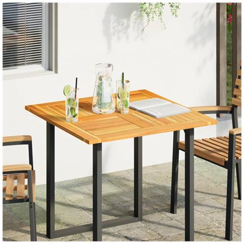 Piano Per Tavolo 80x80x2,2 Cm Quadrato Legno Massello Di Faggio - Foto 1