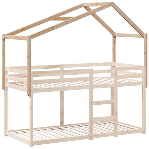 Tetto Per Letto Bambini 203x95,5x142 Cm Legno Massello Di Pino - Foto 2