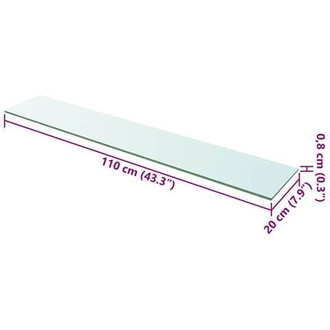 Mensola In Vetro Trasparente 110x20 Cm - Foto 3