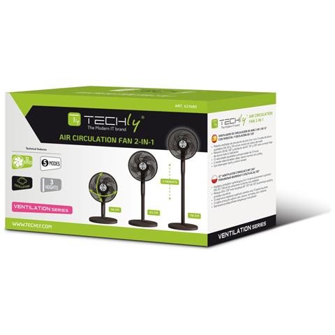 IC-FAN-FLS2BK ventilatore Nero - Foto 2