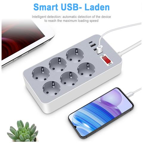 Ciabatta Standard Ue Con Porte Usb E Type-c - Foto 6