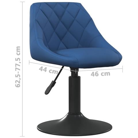 Sedie da Pranzo Girevoli 6 pz Blu in Velluto - Foto 8