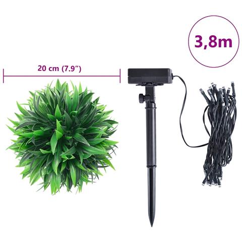 Sfere di Bosso Artificiale con Luci LED 2 pz Verdi 20 cm - Foto 9