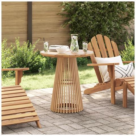 Tavolo da Pranzo da Giardino Ø70x75 cm in Legno Massello di Teak - Foto 2