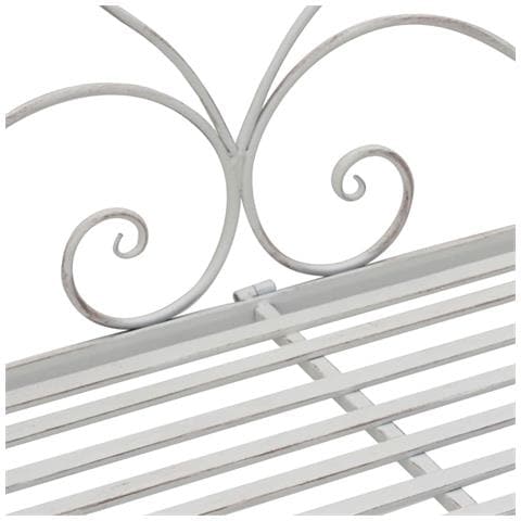 Panchina Bianca Metallo 121 x 48 x 200 cm Intarsi decorativi - Foto 9