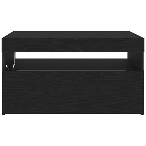 Mobile TV  con luci LED, Nero Rovere, 75x35x40 cm, in legno ingegnerizzato - Foto 9