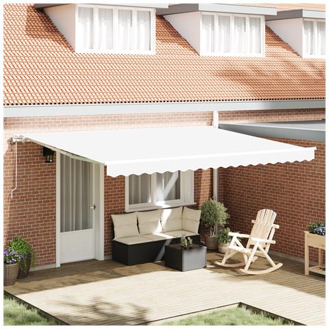 Tenda Retrattile Automatica Bianca 450x350 cm, Ricambio per Tenda per telaio 4,5x3,5 m Bianca - Foto 2