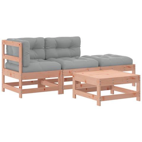 Set Divani Giardino 4 pz con Cuscini Legno Massello di Douglas - Foto 1