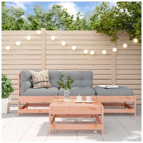 Set Divani Giardino 4 pz con Cuscini Legno Massello di Douglas - Foto 2