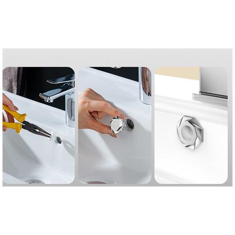 Copertura Decorativa Di Chiusura Antiodore Per Troppopieno Lavabo (argento, Set Da 2) - Foto 6