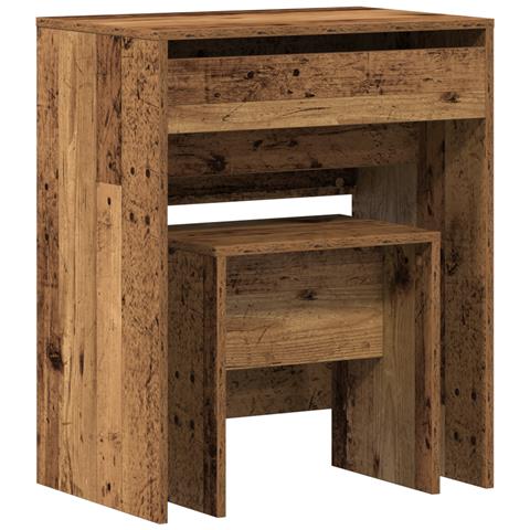 Toeletta  con Specchio in Legno Vecchio in Legno Ingegnerizzato - Foto 1