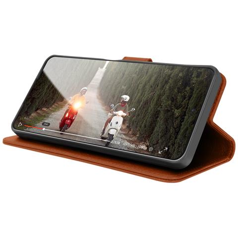 Custodia A Portafoglio Per Oppo A40 Con Supporto E Linguetta Magnetica, Marrone - Foto 5