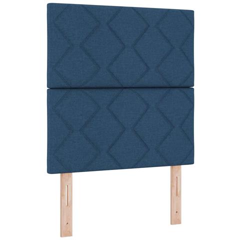 Letto a molle con materasso Blu 80 x 200 cm Tessuto - Foto 1