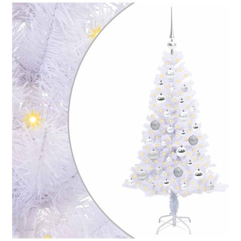 Albero di Natale artificiale Bianco 120 cm PVC e Acciaio - Foto 1