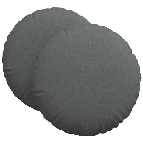 Cuscini per Seduta 2 pcs Grigio scuro Ø60 x 21 cm Tessuto - Foto 1