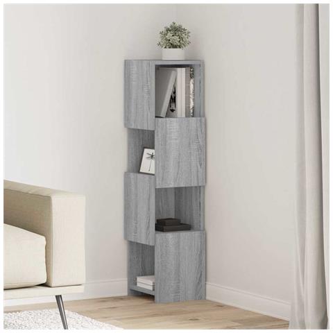 Mobile angolare Bianco 25,5x25x102cm Legno multistrato - Foto 2