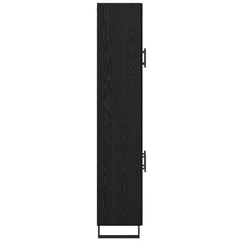 Credenza 2 pcs Rovere Nero Legno Stratificato e Vetro - Foto 9
