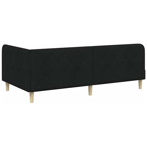 Cornice del letto ad angolo Nero 90 x 200 cm Tessuto - Foto 9
