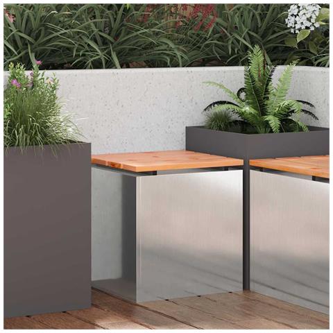 Panchina da giardino Argento 40 x 40 x 43 cm - Foto 2