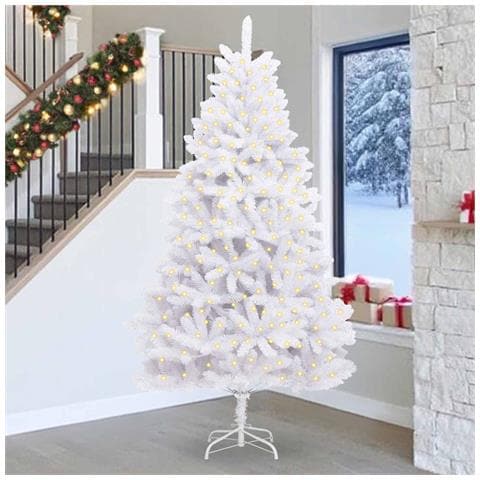 Albero di Natale artificiale Bianco 270 cm PVC e Metallo - Foto 2