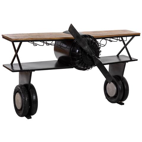 Mobile Bar Portabottiglie Con Ruote Nero 180x58x98h Cm - Foto 1