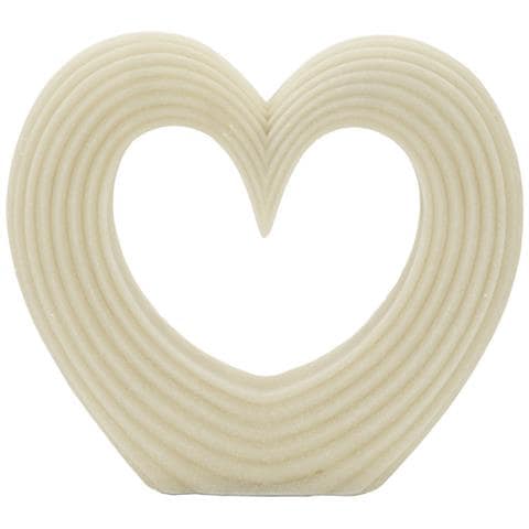 Scultura Cuore Lovvy Quarzy Grande In Resina Bianca - Foto 1
