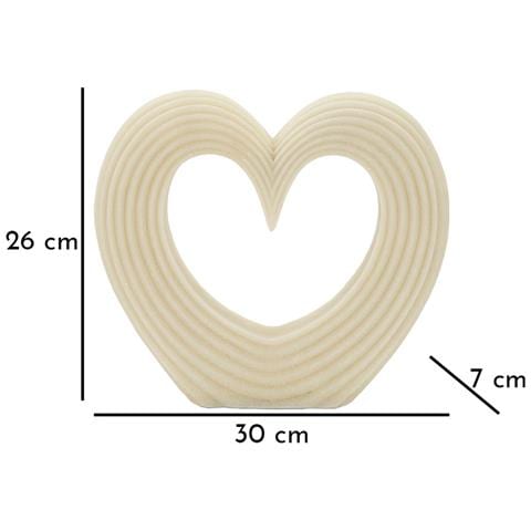 Scultura Cuore Lovvy Quarzy Grande In Resina Bianca - Foto 7